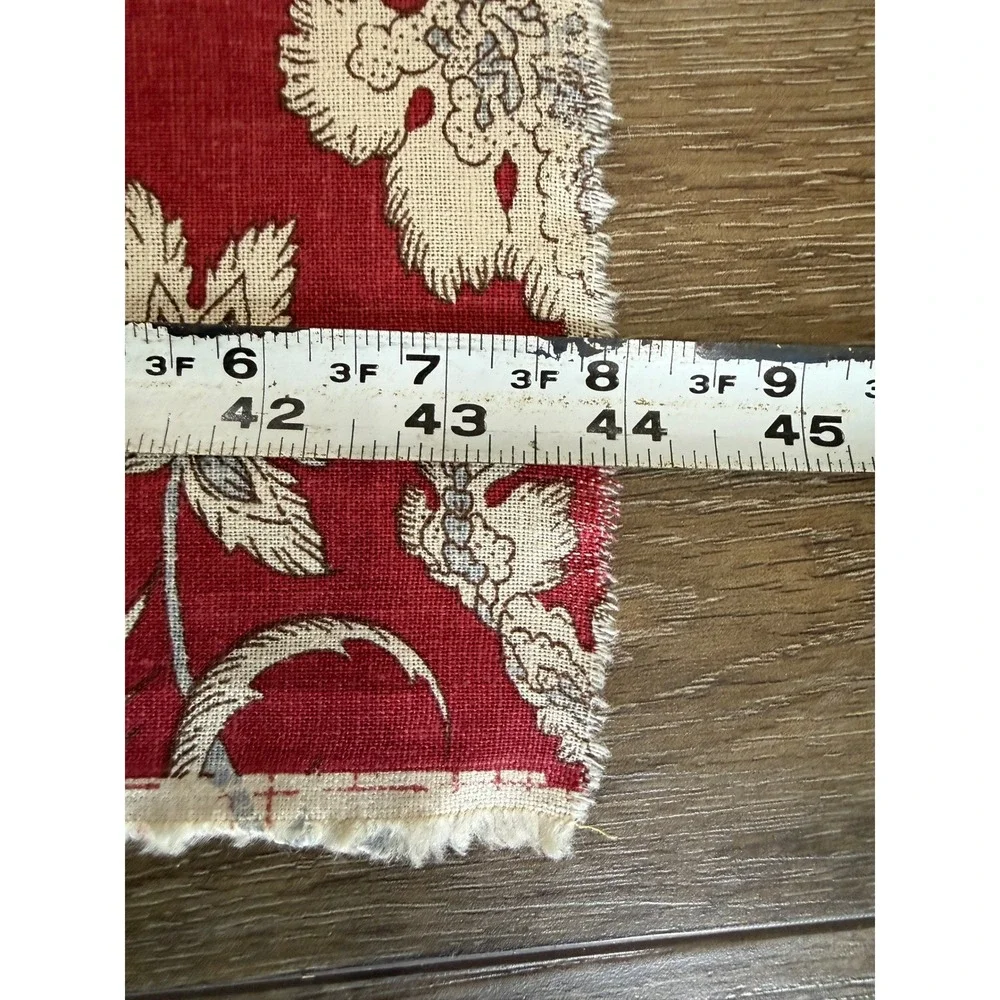 Pottery Barn Red Floral Palampore Cotton Fabric Remnant Lot Cottagecore 5 pieces